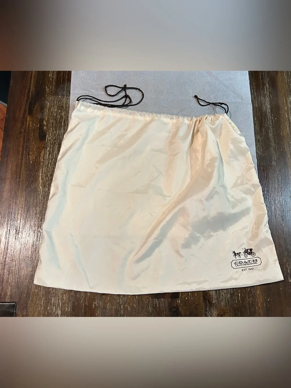 LARGE COACH CHAMPAGNE SILKY BAG